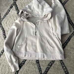 Women's Cream Hoodie half zip-up scuba med/large